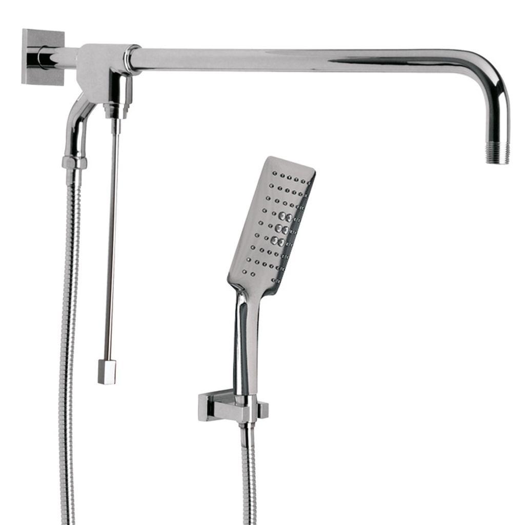 HELVEX RM15 REGADERA MANUAL C/BRAZO LARGO  C/DESVIADOR  CROMO