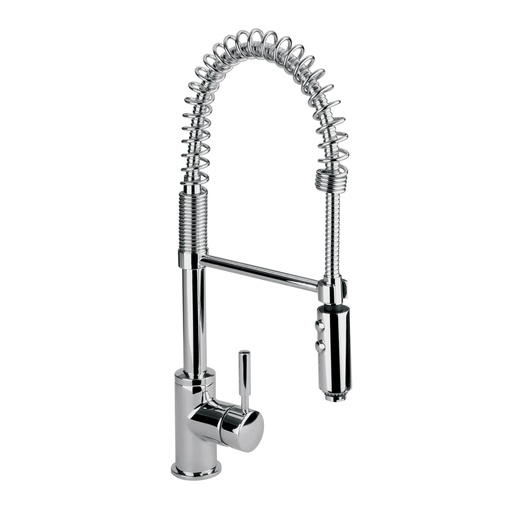 [HEL MO 0009] HELVEX E305 MEZCLADORA MONOMANDO PARA FREGADERO FLEXIBLE  PROFESIONAL CROMO